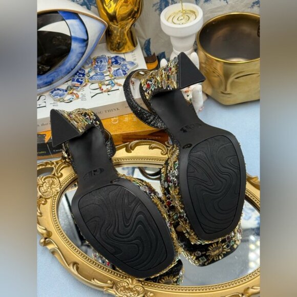 🆕 GB GIANNI BINI 🧿 NWOB Enchant-Ment Bead Embellished Platform Sandals, Sz 8M - Picture 13 of 14